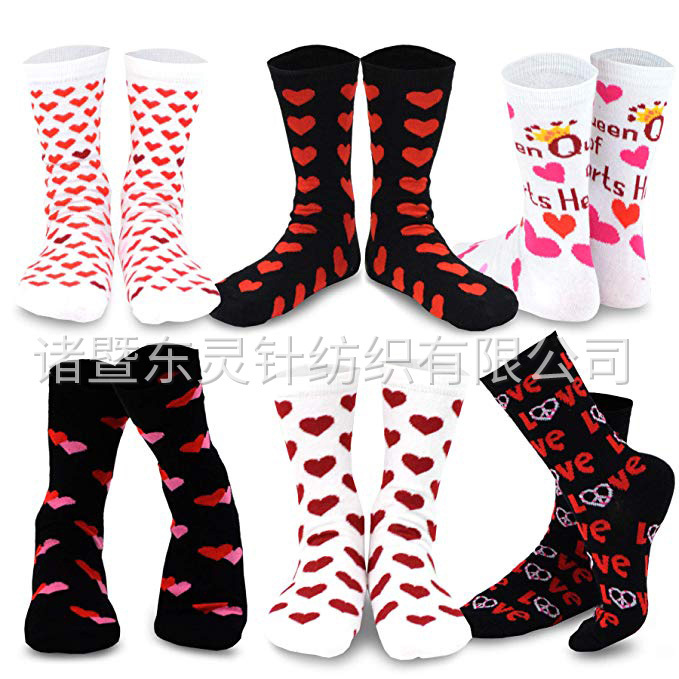 東(dōng)靈 情人(rén)節 LOVE 女(nǚ)式船(chuán)襪6雙裝