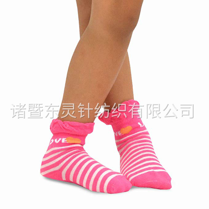 東(dōng)靈 女(nǚ)童棉質圓領基本卷筒襪，6 雙裝