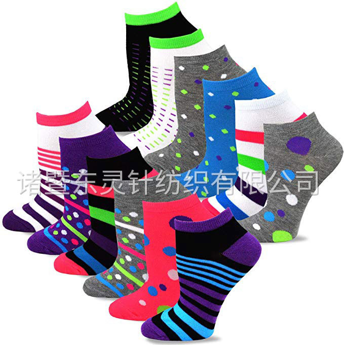 東(dōng)靈  時(shí)尚隐形/低(dī)剪裁趣味襪 12 雙裝