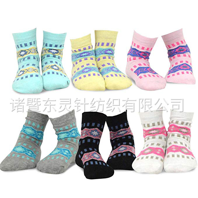 東(dōng)靈 女(nǚ)童棉質時(shí)尚趣味短(duǎn)襪 6 雙裝