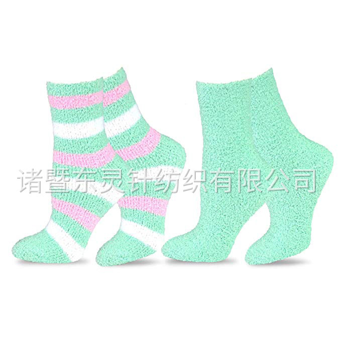 東(dōng)靈 時(shí)尚舒适毛絨拖鞋女(nǚ)式 2 雙襪