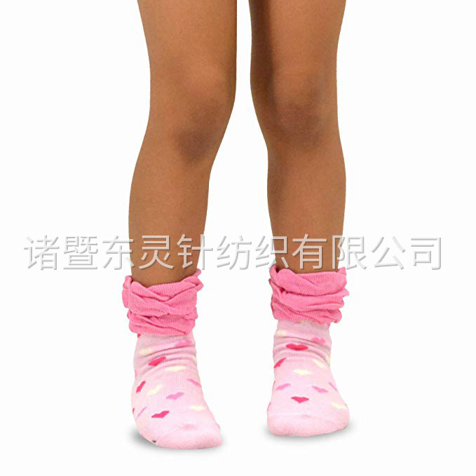 東(dōng)靈 女(nǚ)童棉質圓領基本卷筒襪，6 雙裝
