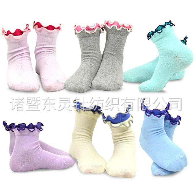 東(dōng)靈 女(nǚ)童棉質卷筒襪，6 雙裝